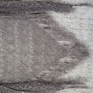 Beautiful handmade crochet knit silver gray  shawl with fringe cottagecore